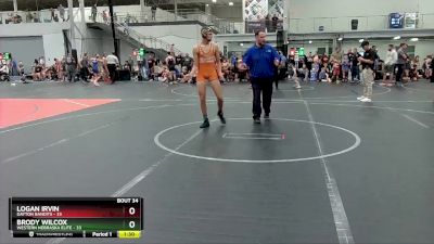 130 lbs Round 7 (10 Team) - Brody Wilcox, Western Nebraska Elite vs Logan Irvin, Dayton Bandits