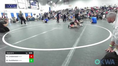 66 lbs Consi Of 4 - Wrightt Lindamood, Weatherford Youth Wrestling vs Will Huddleston, Mustang Bronco Wrestling Club