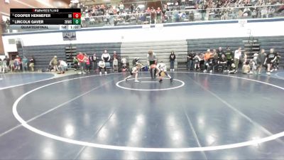 72 lbs Quarterfinal - Cooper Hennefer, Declo Stingers vs Lincoln Gaver, 208 Badgers Wrestling Club