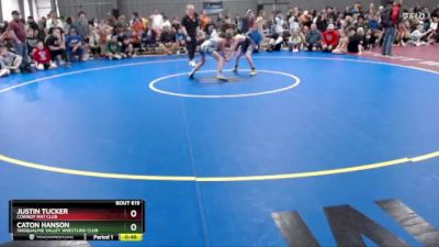 87 lbs Quarterfinal - Justin Tucker, Cowboy Mat Club vs Caton Hanson, Snoqualmie Valley Wrestling Club