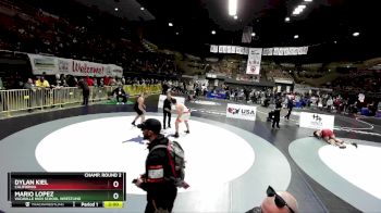 215 lbs Champ. Round 2 - Mario Lopez, Vacaville High School Wrestling vs Dylan Kiel, California