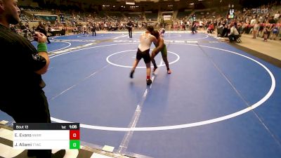 110 lbs Quarterfinal - Ethan Evans, Warrior Wrestling Club vs Jayvyn Allami, Team Tulsa Wrestling Club