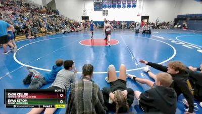 105 lbs Champ. Round 1 - Evan Strom, Gering Junior High vs Kash Keller, Torrington Middle School