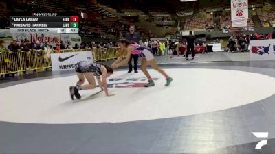 Schoolgirls - 100 lbs 3rd Place Match - Layla Labau, Elk Grove Wrestling Academy vs Prisayis Harrell, LAWC