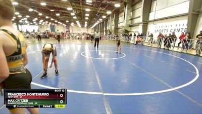 96 lbs Rd# 6- 9:00am Saturday Final Pool - Francesco Montemurro, Team BAM vs Max Critzer, Ranger Wrestling Club