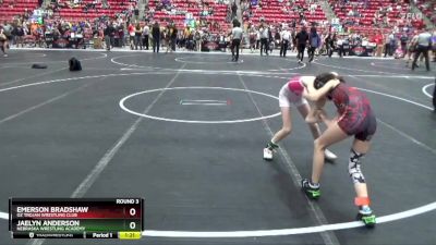 70 lbs Round 3 - Emerson Bradshaw, Oz Trojan Wrestling Club vs Jaelyn Anderson, Nebraska Wrestling Academy