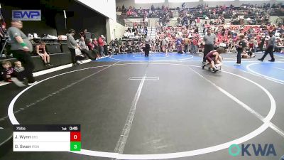 75 lbs Round Of 16 - Jace Wynn, Grove Takedown Club vs Dallin Swan, IRONMEN Wrestling Club