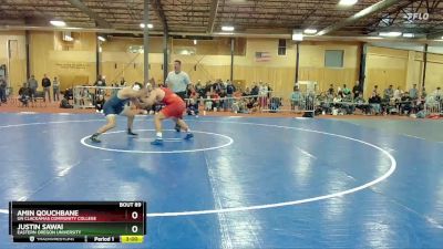 285 lbs Champ. Round 2 - Amin Qouchbane, UN Clackamas Community College vs Justin Sawai, Eastern Oregon University