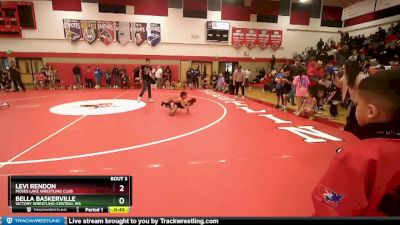 39 lbs Round 1 - Levi Rendon, Moses Lake Wrestling Club vs Bella Baskerville, Victory Wrestling-Central WA