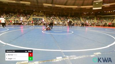 52 lbs Round Of 32 - Jonah Barker, Tecumseh Youth Wrestling vs Toby Jager, Carl Albert