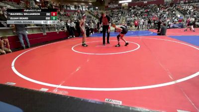 80 lbs Cons. Round 1 - Maxwell Williamson, Bentonville Wrestling Club vs Elijah Beard, Rogers Iron Wrestling Club