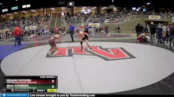 120 lbs Cons. Round 3 - Keagan Rayhorn, Redmond High School Wrestling vs Beau Sandberg, Molalla JuJu Warrior Mat Club