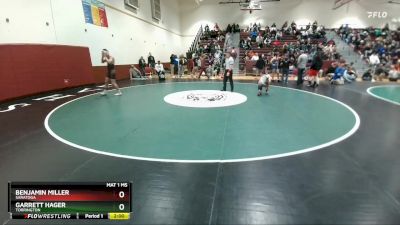 150 lbs Cons. Round 3 - Benjamin Miller, Saratoga vs Garrett Hager, Torrington