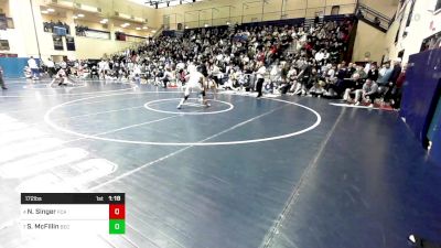 172 lbs Quarterfinal - Nicholas Singer, Faith Christian Academy vs Shane McFillin, Bethlehem Catholic