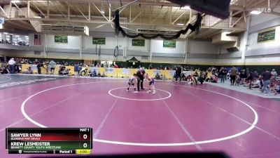 Quarterfinal - Krew Lesmeister, Bennett County Youth Wrestling vs Sawyer Lynn, Glendive Mat Devils