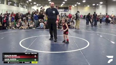 43 lbs Champ. Round 1 - Adalyn Rude, Northwest Red Crushers vs Sadie Baron, Montague Wildcats WC