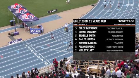 Youth Girls' 200m, Finals 9 - Age 11