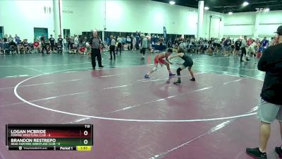 113 lbs Round 4 (8 Team) - Brandon Restrepo, Head Hunters Wrestling Club vs Logan Mcbride, Foxfire Wrestling Club