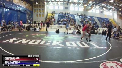 115 lbs Cons. Round 3 - Rose Karakolis, M80 Wrestling Club vs Cameron Lord, Florida Phoenix