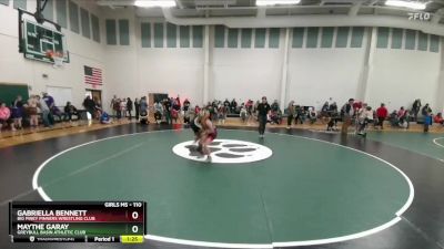 110 lbs Quarterfinal - Maythe Garay, Greybull Basin Athletic Club vs Gabriella Bennett, Big Piney Pinners Wrestling Club