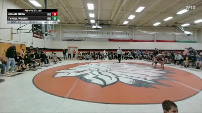 165 lbs Quarterfinals (8 Team) - Julian Meza, Rock Springs vs Tyrell Weber, Wheatland