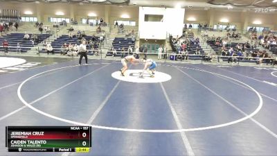 157 lbs Champ. Round 2 - Caiden Talento, Johnson & Wales (RI) vs Jeremiah Cruz, Springfield