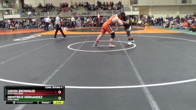 285 lbs Cons. Round 5 - Jadon Brownlee, Ohio Northern vs Demitrius Hernandez, Heidelberg