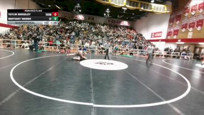 156-170 lbs Quarterfinal - Taylin Birdsley, Thermopolis Middle School vs Brittany Weber, CY Middle School