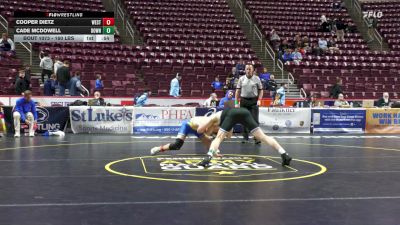 160 lbs Consi 1 - Cooper Dietz, West Mifflin Area vs Cade McDowell, Downingtown East