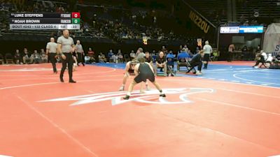 132 Class 4 lbs Cons. Round 2 - Luke Steffens, Fort Osage vs Noah Brown, Francis Howell North