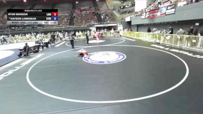 117 lbs Cons. Round 3 - Ryan Munson, LAWC vs Kayson Lamebear, Klamath Trinity Wrestling Club