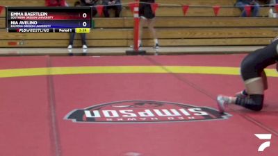 110 lbs Quarterfinal - Nia Avelino, Eastern Oregon University vs Emma Baertlein, Southern Oregon University