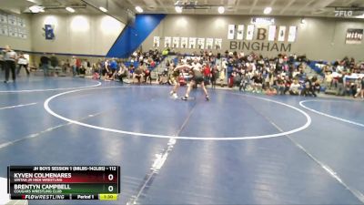 112 lbs Cons. Round 1 - Brentyn Campbell, Cougars Wrestling Club vs Kyven Colmenares, Uintah Jr High Wrestling