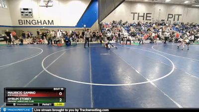 64 lbs Cons. Round 1 - Mauricio Gamino, Box Elder Stingers vs Hyrum Storey, Fremont Wrestling Club