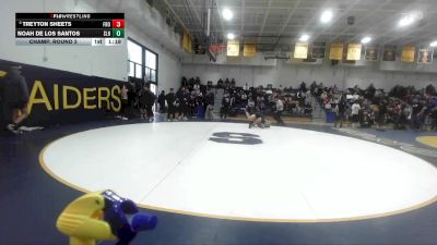 165 lbs Champ. Round 2 - Noah De Los Santos, Sonora (La Habra) vs Treyton Sheets, Frontier