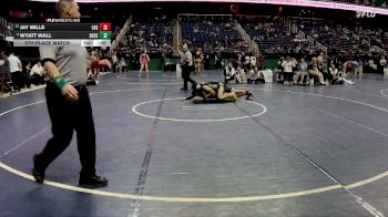 2A 165 lbs 5th Place Match - Jay Mills, Lincolnton High School vs Wyatt Wall, Surry Central