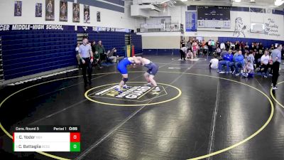 160 lbs Cons. Round 5 - Carmine Battaglia, Beaver County Christian School vs Colt Yoder, North Star Hs