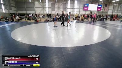 90 lbs Quarterfinal - Zolah Williams, MO vs Bryndi Beck, AK