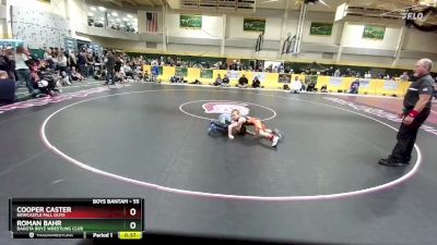 55 lbs Cons. Round 2 - Roman Bahr, Dakota Boyz Wrestling Club vs Cooper Caster, NEWCASTLE FALL GUYS