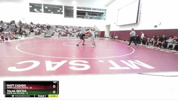 197 lbs Round 1 (3 Team) - Talha Bektas, Santa Ana College vs Matt Casado, Sierra College (White)