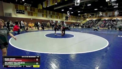 49 lbs Quarterfinal - Ricardo Villanueva, Rough House Wrestling vs Kian Odom, Junior Panther Wrestling