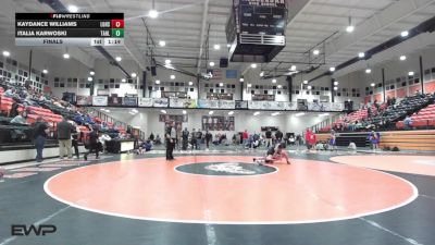 117 lbs Final - Kaydance Williams, Locust Grove High School vs Italia Karwoski, Tahlequah JH Girls