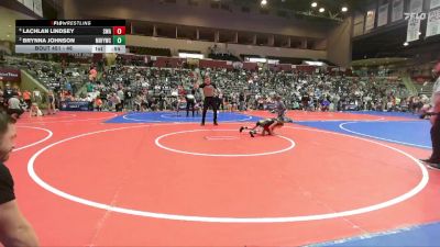 46 lbs Cons. Round 1 - Lachlan Lindsey, Spartan Wrestling Academy vs Brynna Johnson, Mountain Home Flyers Youth Wrestling Club