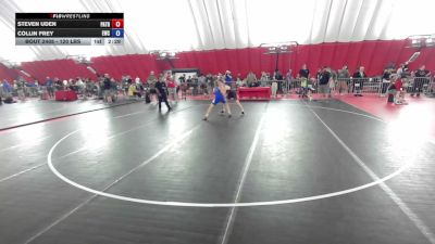 120 lbs Cons. Quarters - Steven Uden, Patton Trained vs Collin Frey, Evansville Wrestling Club