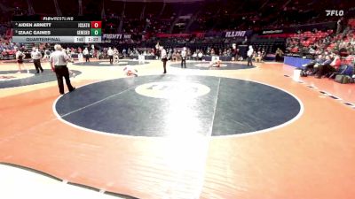 2A 144 lbs Quarterfinal - Izaac Gaines, Geneseo vs Aiden Arnett, Elmhurst (IC Catholic)