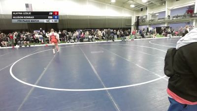 190 lbs 7th Place Match - Allison Konrad, Berge Elite Wrestling Academy vs Alayna Leslie, Jackson County Wrestling