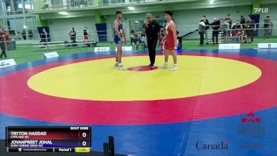 71kg Quarterfinal - Tryton Haddad, Capilano WC vs Jovanpreet Johal, Guru Gobind Singh WC