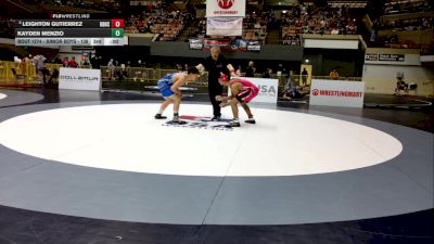 Junior Boys - 132 lbs Champ. Round 1 - Haven Bagler, San Juan High School Wrestling vs Max De Castro