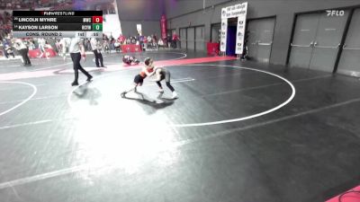 80 lbs Cons. Round 2 - Kayson Larson, Richland Center Youth Wrestling vs Lincoln Myhre, Monroe Wrestling Club
