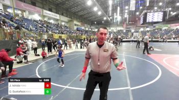 58 lbs 5th Place - Joshua Ishida, Pomona Elite vs Quade Gustafson, Badlands Elite